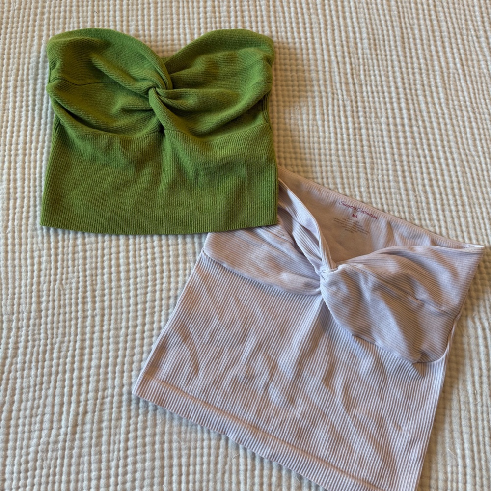 Green and White Tube Tops Bundle